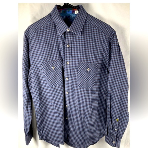 Robert Graham Mens Medium Button Up Flip Cuff Long Sleeve Shirt Casual Dressy - Picture 1 of 10
